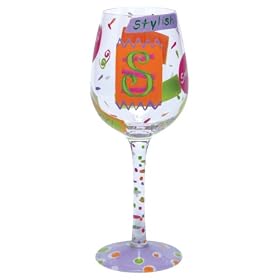 Lolita Wine Glass Letter S