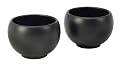 Chantal Jasmine Tea Cup Set of Two, 6 Ounces Each, Semi Gloss Black