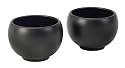 Chantal Jasmine Tea Cup Set of Two, 6 Ounces Each, Semi Gloss Black