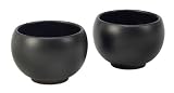 Chantal Jasmine Tea Cup Set of Two, 6 Ounces Each, Semi Gloss Black