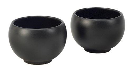 Chantal Jasmine Tea Cup Set of Two, 6 Ounces Each, Semi Gloss Black