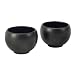 Chantal Jasmine Tea Cup Set of Two, 6 Ounces Each, Semi Gloss Black