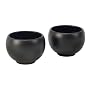 Chantal Jasmine Tea Cup Set of Two, 6 Ounces Each, Semi Gloss Black