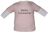 Baby / Kinder Langarmshirt Kleine Schwester (Farbe Pink/White) (Gr. 60- 66 cm)