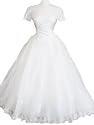 Short Sleeve Ivory Eden Bridals Bridal Gown Wedding Dress, Size 6-8, BC3 (fits size 6)
