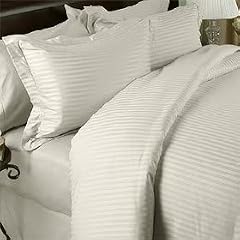 Cream (Ivory) Damask Stripe Olympic Queen Down ALTE