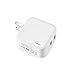 FORDIGI 24W/4.8A - 2.4A per Port Foldable Plug Dual USB Travel/Home/Wall Charger Adapter for iPhone 6 plus, 6, 5s, 5c, 5; Samsung Galaxy S5, S4, S3, Note 4, 3, 2; iPad 5,4,3,Air, mini; ipod Touch, nano; LG G2; Nexus 5, 7; Motorola Droid RAZR MAXX; Blackberry; Nook Color; Bluetooth Speakers & Headsets; HTC One X V S; External Batteries and more (White)