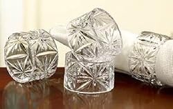 ESSEX CRYSTAL NAPKIN RINGS - ESSEX COLLECTION SET OF FOUR CRAFTED CRYSTAL NAPKIN RINGS - Napkin Rings