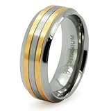 Titanium Ring with Gold Plating (Sizes 8-12)