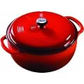 Lodge Logic EC6D43 Enameled Cast-Iron 6-Quart Dutch Oven, Island Spice Red