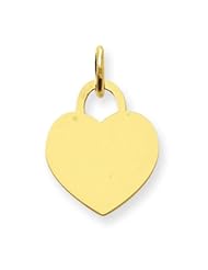 14k Gold Small Engraveable Heart Charm