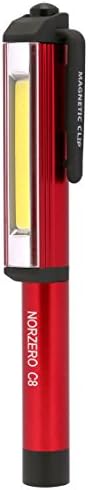 NORZERO C8 COB Work Light Emergency Nightlight LED Flashlight with Magnetic Base and Clip (C8 Red)