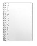 BookFactory SketchBook / Art Sketch Book / Sketching Book / Sketches Book / Sketch Notebook - 100 Pages, Clear Translux Cover, Wire-O, 5