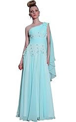 Peplum Draped Lace Chiffon/Polyester One Shoulder Evening Dress/Party Dress/Wedding Dress 