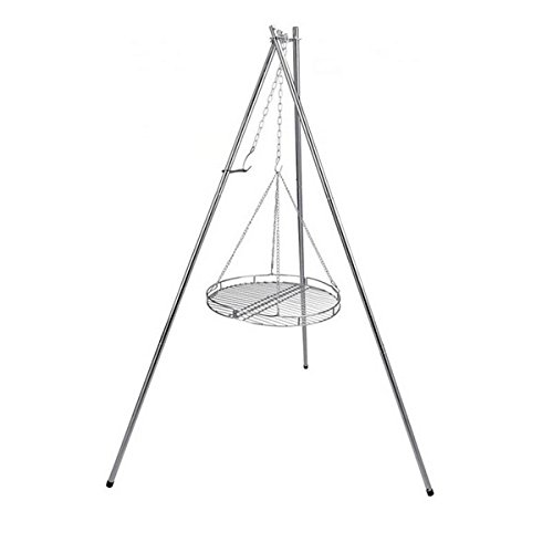Stainless Steel Tripod Grill Bbq Camping Cooking Equipment Fire Pit by