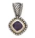 SILVER AMETHYST 8MM PENDANT WITH 18K GOLD ACCENTS