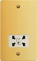 Varilight - Dual Voltage Shaver Socket Ultra Flat Polished Brass -  XFVSS