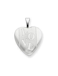 925 Sterling Silver 16mm LOVE Heart Locket - Chain Included