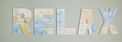 Wooden Letters Table Decor, Relax
