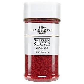 India Tree Holiday Red Sparkling Sugar, 3-1/2 oz.