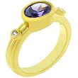 2.0 Carat (ct, cttw, ctw) Amethyst Colored Oval Cut 14k Gold Plate Cubic Zirconia CZ Costume Ring (Size 5,6,7,8,9,10)