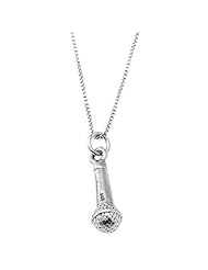 Sterling Silver Singer Microphone Necklace
