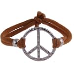 Peace Sign Brown Bracelet
