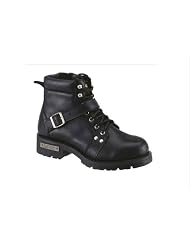 AdTec Mens YKK Motorcycle Zipper Boot. Soft Black Leather. Easy On & Off. Medium... by AdTec