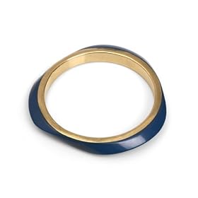 Resin and Brass Dark Blue Bangles "Layer It On Bangles [Dark Blue]" -Fair Trade Gifts