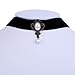 Yazilind Jewelry Lace Collar Necklace Black Lolita Punk Retro Simple Style Handmade for Women Length:12in