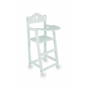 White Wooden dolls highchair