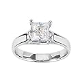 Gorgeous! Women's Princess-cut 14k White-gold 06.00MM (11/4 CT) Moissanite Solitaire Engagement Ring