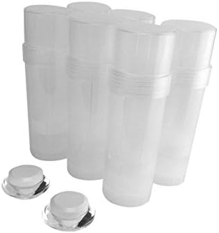 Limited Time Offer - (Natural) 6 Ct. Deodorant 2 Oz Twist Up Empty Tube Containers With 2 Free Elegant Refillable Jars (3 Gr.) - BPA Free, Made in USA - Durable - By Skinfant