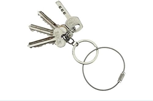 Cable Key Ring Stainless Steel Wire Chain Holder (Pack of 10)