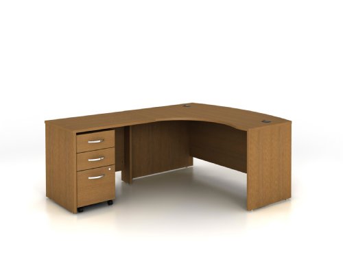 Bush Business Furniture Series C Professional Configuration, Overall 4-Foot 11-Inch by 6-Foot 7-Inch, Left, Warm Oak Finish