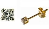 Image of 9ct Yellow Gold 25pt Total Diamond Stud E/rings