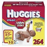 Huggies-Disney Snug & Dry Baby-Shaped Diapers, 264 Diapers (8-15lbs)