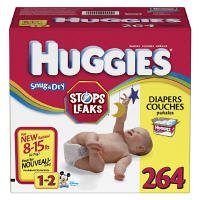 Huggies-Disney Snug & Dry Baby-Shaped Diapers, 264 Diapers (8-15lbs)