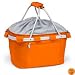 Picnic Time Metro Basket Collapsible, Insulated Basket w/ Aluminum Frame (Orange/Gray)