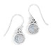 Round Moonstone Polished Edge Earrings