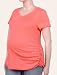 Motherhood Maternity: Plus Size Short Sleeve Scoop Neck Ruched Maternity T Shirt