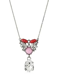 Anton Heunis Crystal Cluster Drop Pink Pendant Necklace