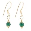 Delicate Emerald Gemstone Bead and Gold Vermeil Dangle Earrings on Gold Filled French Wires, #8157