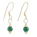 Delicate Emerald Gemstone Bead and Gold Vermeil Dangle Earrings on Gold Filled French Wires, #8157