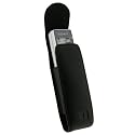 iGadgitz Black Genuine Leather Case Cover for Sony ICD B600 Digital Dictaphone