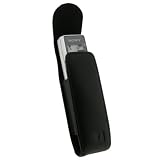 igadgitz Black Genuine Leather Case Cover for Sony ICD B600 Digital Dictaphone
