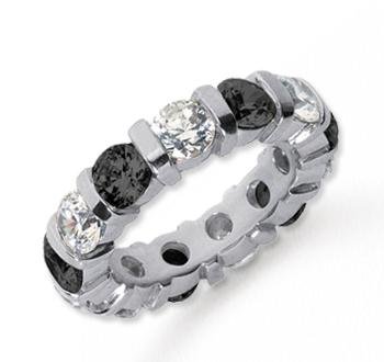 5Ct Black and White Diamond Platinum Eternity Band 31kwpe%2BsguL 5Ct Black and White Diamond Platinum Eternity Band