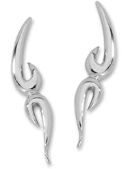 The Ear Pin Sterling Silver Kissing Curves Polished Bright Earrings