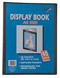 Tiger A4 Black Display Book Folder Rigid Cover - 40 Pockets