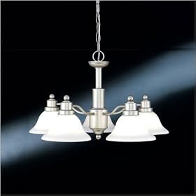 Opal Glass Chandelier in Matte Nickel